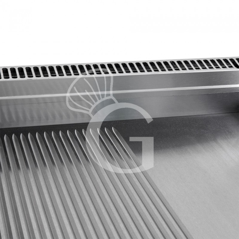 Fry Top a gas su armadio aperto piastra 2/3 liscia 1/3 rigata cromata 1400 W