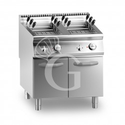Cuocipasta professionale elettrico su mobile chiuso 2 vasche 40 LT + 40 LT L 800 mm x P 900 mm x H 870 mm