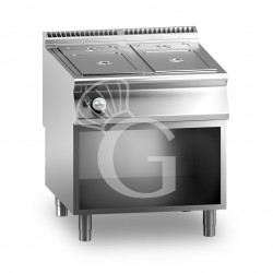 Bagnomaria a gas su armadio aperto predisposto per bacinelle GN h 150 mm L 800 mm x P 900 mm