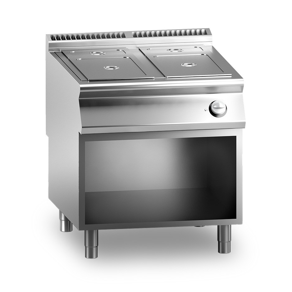 Bagnomaria elettrico su armadio aperto predisposto per bacinelle GN h 150 mm L 800 mm x P 900 mm
