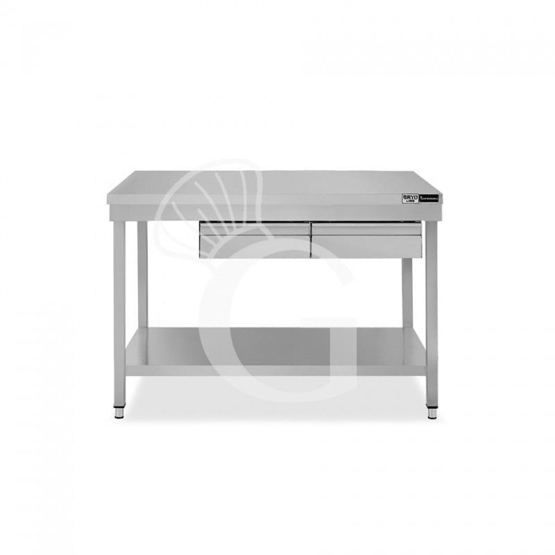 Tavolo inox ripiano 2 cassetti L 1300 mm x P 800 mm x H 865 mm Tavolo inox ripiano 2 cassetti L 1300 mm x P 800 mm x H 865 mm