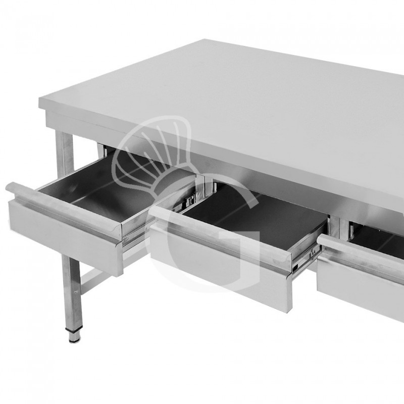 Tavolo inox 4 cassetti L 2000 mm x P 800 mm x H 865 mm