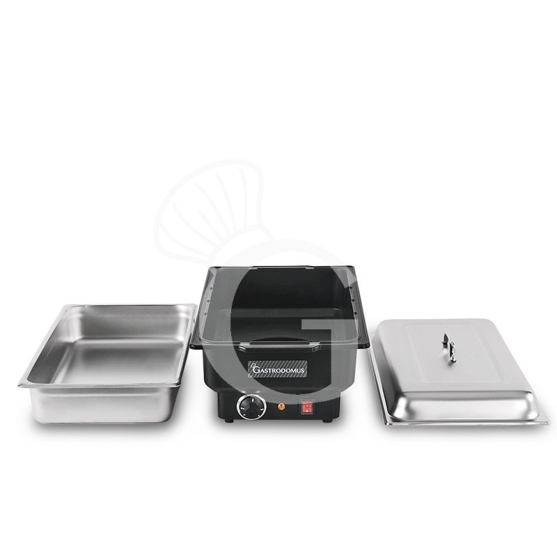 Bagnomaria elettrico da banco con 1 vasca predisposta per bacinelle GN 1/1 di altezza massima 100 mm