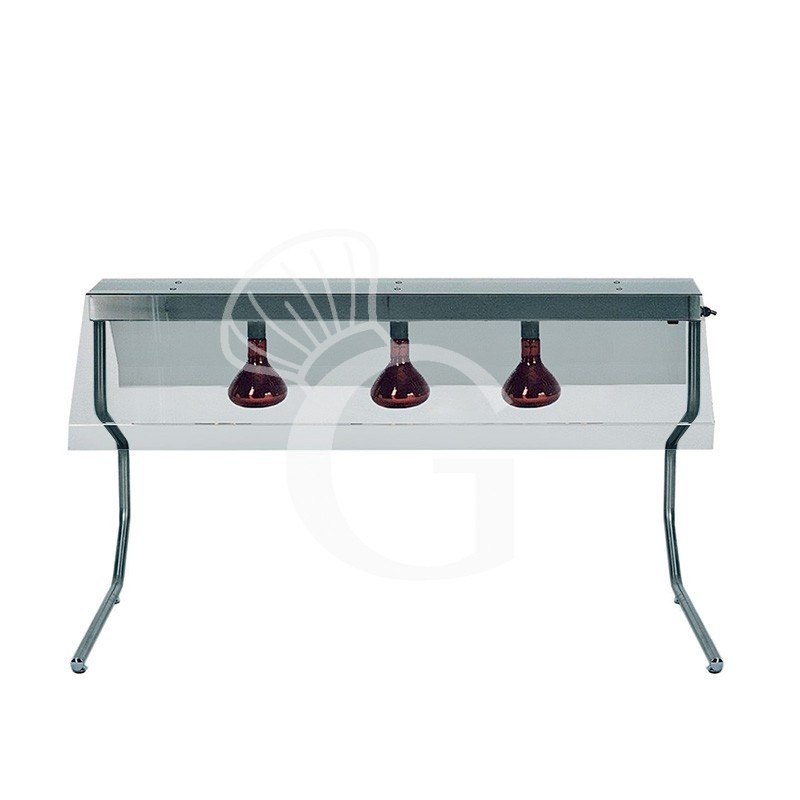 Telaio in inox con 3 lampade a raggi infrarossi Telaio in inox con 3 lampade a raggi infrarossi
