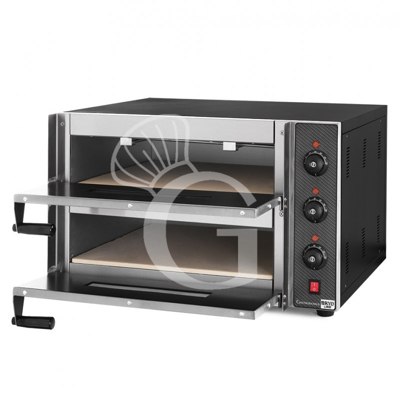 Fornetto Elettrico 2 pizze 450 mm 2 camere controllo meccanico potenza 3Kw porta vetro
