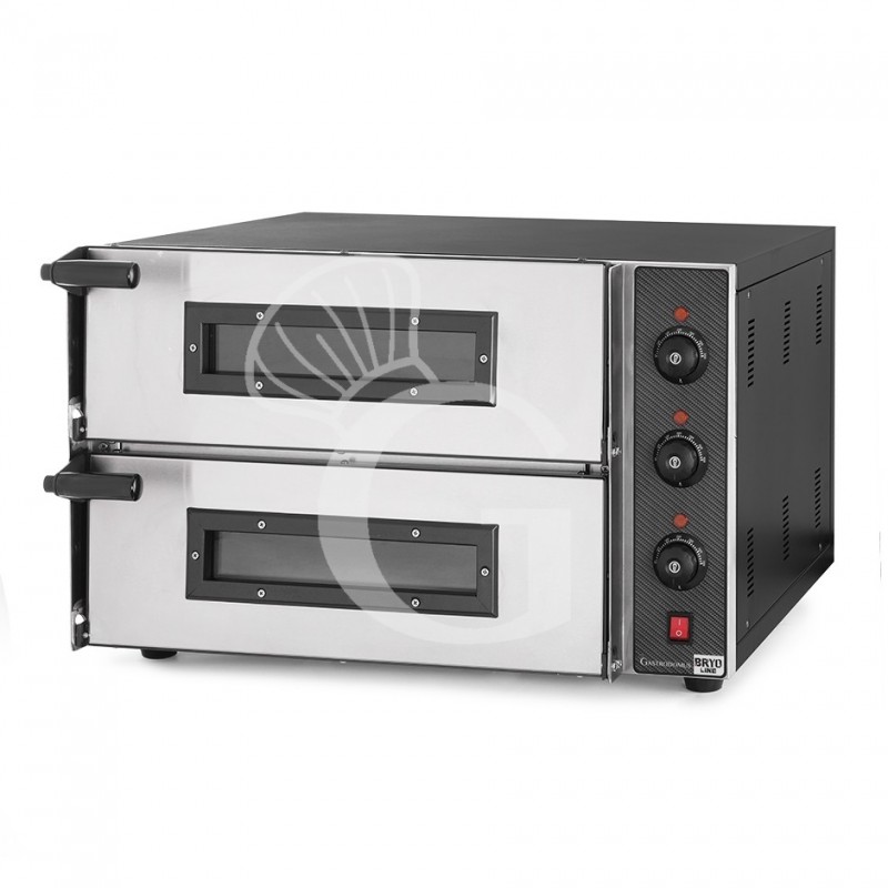 Fornetto Elettrico 2 pizze 450 mm 2 camere controllo meccanico potenza 3Kw porta vetro