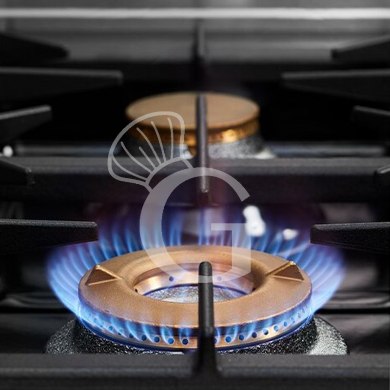 Cucina professionale a gas 6 fuochi forno a gas armadio neutro profondità 700 mm