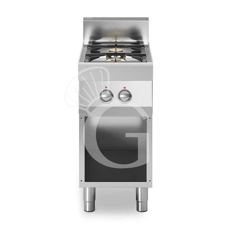 Cucina professionale a gas 2 fuochi armadio aperto profondità 700 mm Cucina professionale a gas 2 fuochi armadio aperto profondità 700 mm