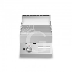 Fry Top a gas da banco piastra liscia cromata singola 5700 W L 400 mm x P 700 mm x H 280 mm