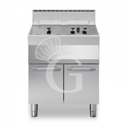 Friggitrice Professionale a gas su armadio chiuso 2 vasche 13 LT + 13 LT 22 Kw