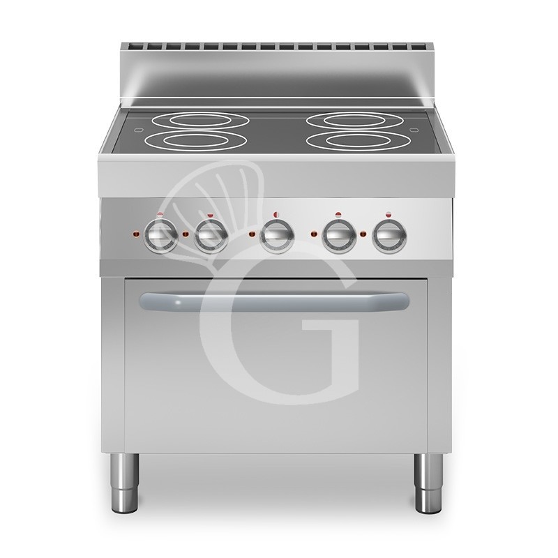 Cucina elettrica in vetroceramica forno elettrico a convezione profondità 700 mm