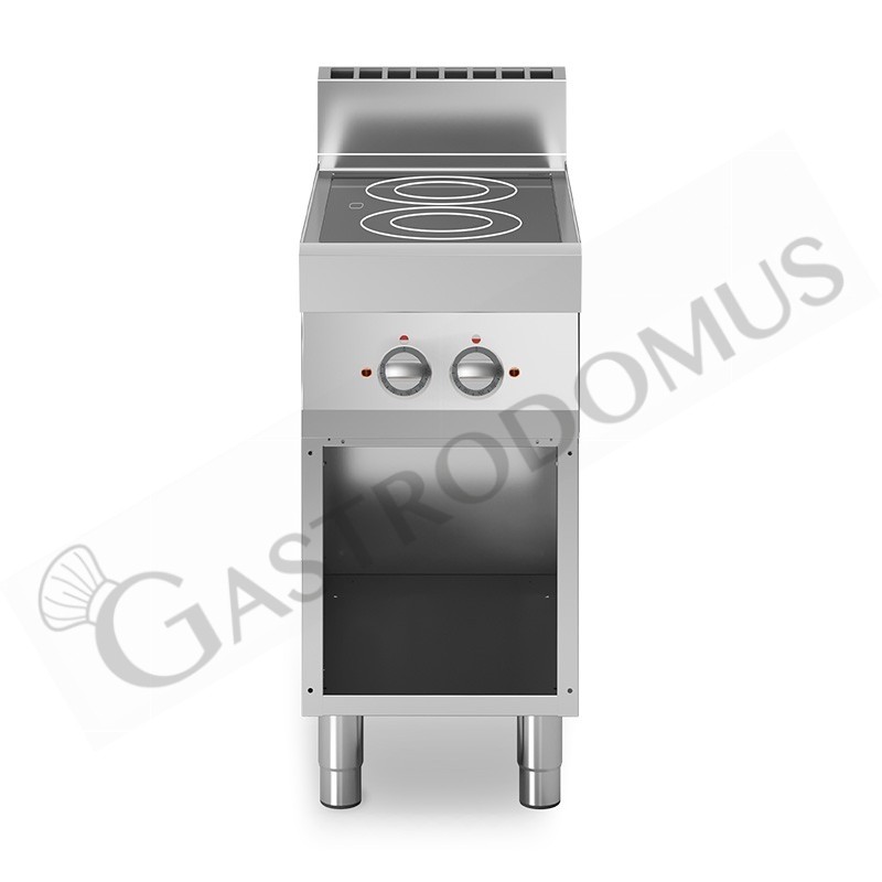 Cucina elettrica 2 piastre in vetroceramica su armadio aperto profondità 700 mm Cucina elettrica 2 piastre in vetroceramica su armadio aperto profondità 700 mm