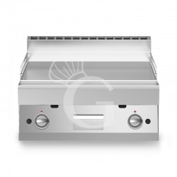 Fry top a gas da banco piastra liscia cromata 11400 W L 700 mm x P 700 mm x H 280 mm