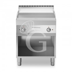 Fry Top elettrico su armadio aperto piastra liscia cromata 9000 W Trifase P 700 mm