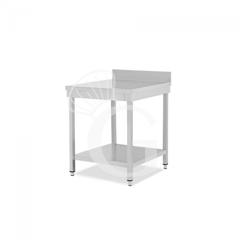 Tavolo inox 1 ripiano alzatina L 500 mm x P 700 mm x H 950 mm