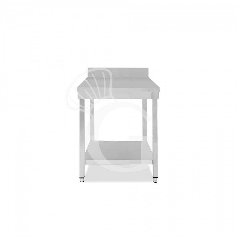 Tavolo inox 1 ripiano alzatina L 500 mm x P 700 mm x H 950 mm