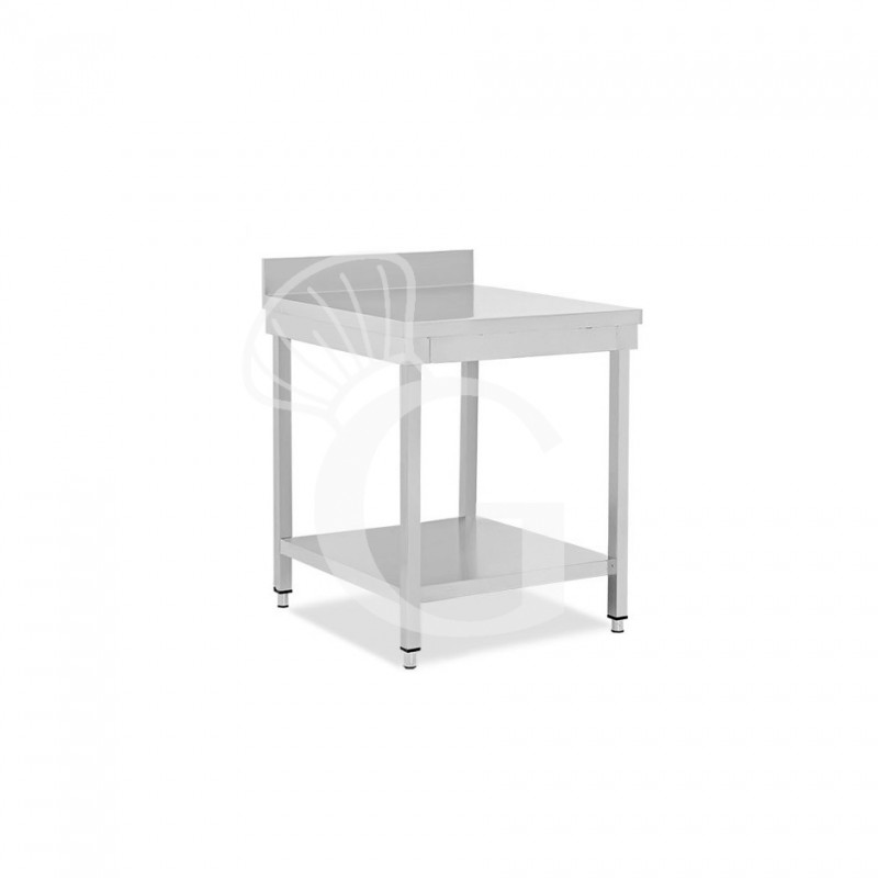 Tavolo inox 1 ripiano alzatina L 500 mm x P 700 mm x H 950 mm