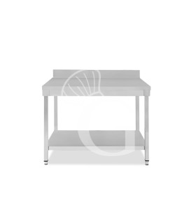 Tavolo inox 1 ripiano alzatina L 1200 mm x P 700 mm x H 950 mm