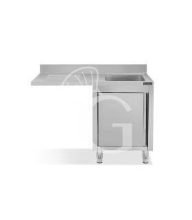 Lavello armadiato vano lavastoviglie,1 vasca,gocciolatoio sinistra,L1400xP700xH950mm