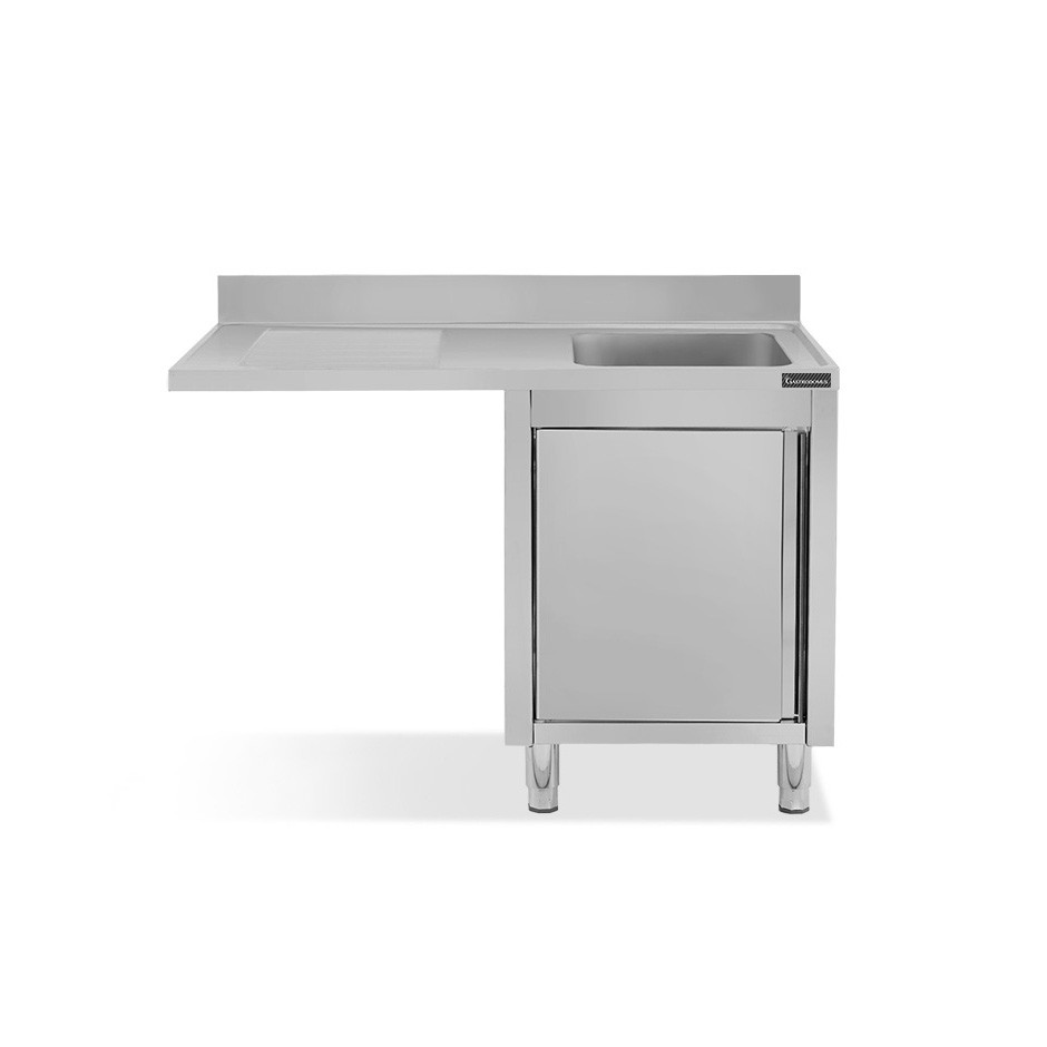 Lavello armadiato vano lavastoviglie,1 vasca,gocciolatoio sinistra,L1400xP700xH950mm