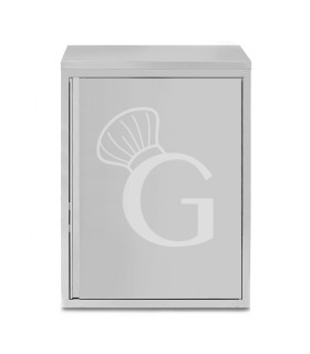 Pensile inox con 1 porta battente, 2 ripiani, L 500 x P 400 x H 1000 mm