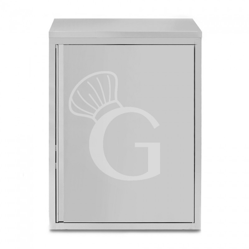Pensile inox con 1 porta battente, 2 ripiani, L 500 x P 400 x H 1000 mm