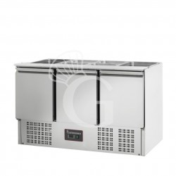 Saladette refrigerata GN1/1 predisposta per 4 bacinelle con 3 porte SENZA VETRI - SECONDA SCELTA