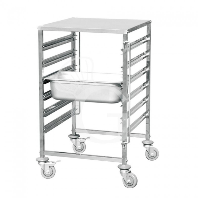 Carrello portateglie per 6 teglie GN1/1 - L 380 mm x P 550 mm x H 1000 mm Carrello portateglie per 6 teglie GN1/1 - L 380 mm x P 550 mm x H 1000 mm