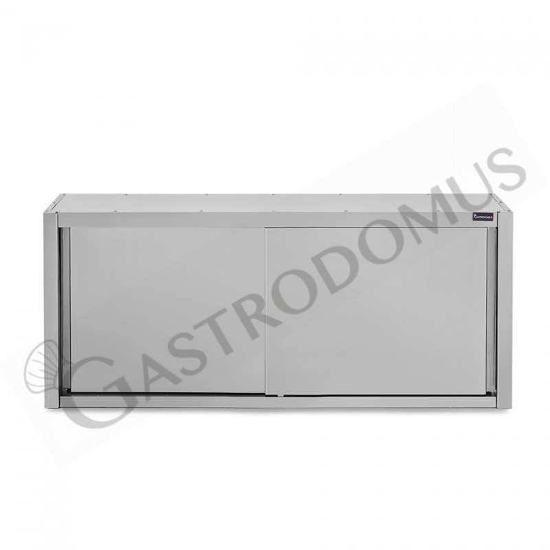 Pensile acciaio inox con porte scorrevoli, 2 ripiani, L 1800 x P 400 x H 1000 mm Pensile acciaio inox con porte scorrevoli, 2 ripiani, L 1800 x P 400 x H 1000 mm
