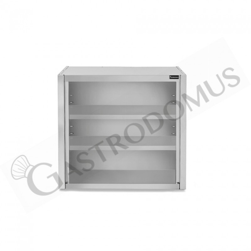 Pensile inox a giorno con 2 ripiani, L 600 mm x P 400 mm x H 1000 mm Pensile inox a giorno con 2 ripiani, L 600 mm x P 400 mm x H 1000 mm