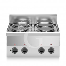 Piano Cottura potenziato elettrico 4 piastre profondità 600 mm