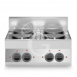 Piano Cottura elettrico 4 piastre profondità 650 mm