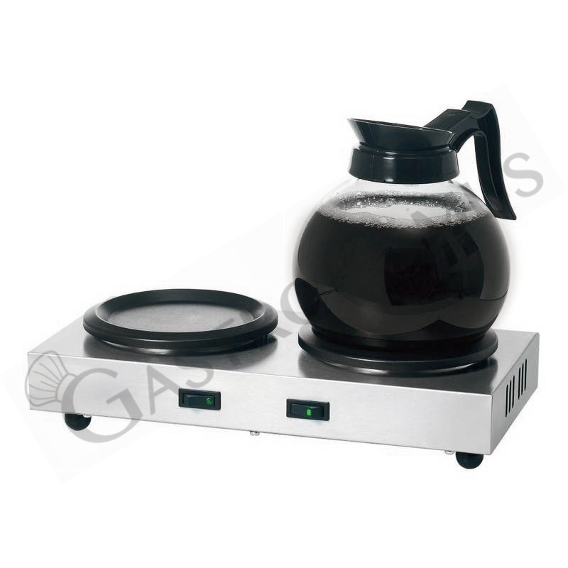 Mantenitore caldo per caraffe in acciaio inox con 2 piastre circolari L 358 mm x P 218 mm x H 80 mm Mantenitore caldo per caraffe in acciaio inox con 2 piastre circolari L 358 mm x P 218 mm x H 80 mm