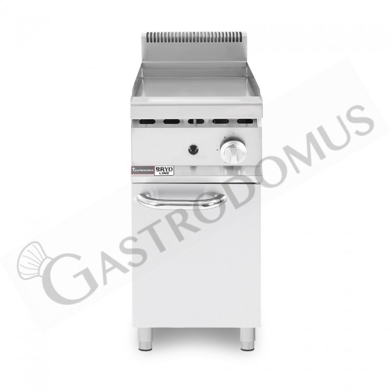 Fry top a gas su armadio chiuso piastra liscia singola Fry top a gas su armadio chiuso piastra liscia singola