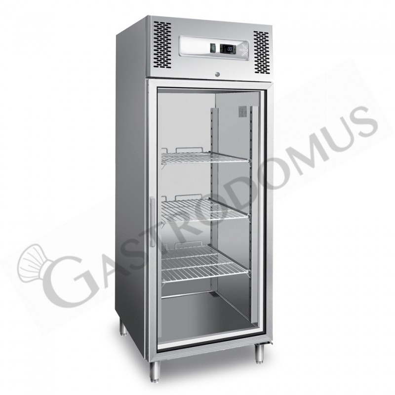 Armadio Congelatore Ventilato porta vetro -18°C/-22°C 650 LT, unità refrigerante a monoblocco