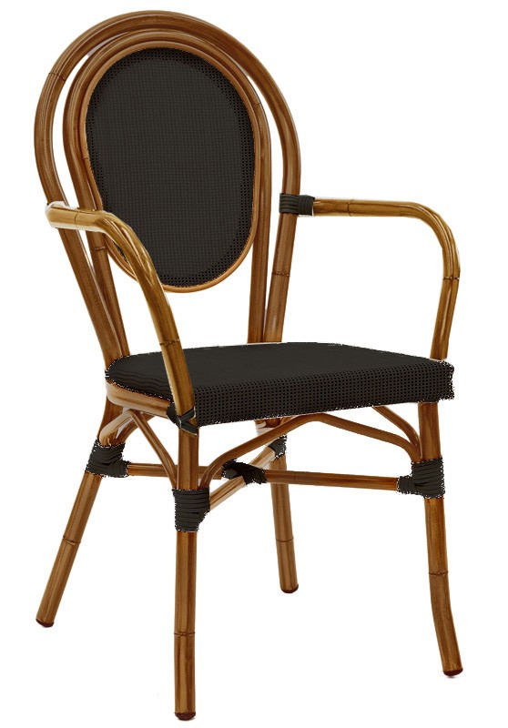 Poltroncina con struttura in alluminio, seduta e schienale in textylene