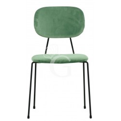 Sedia con struttura in metallo verniciato e rivestimento in velluto