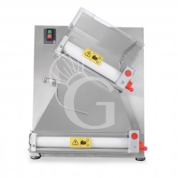 Stendipizza in inox con rulli inclinati in POM per pizza diam. 10/40 cm