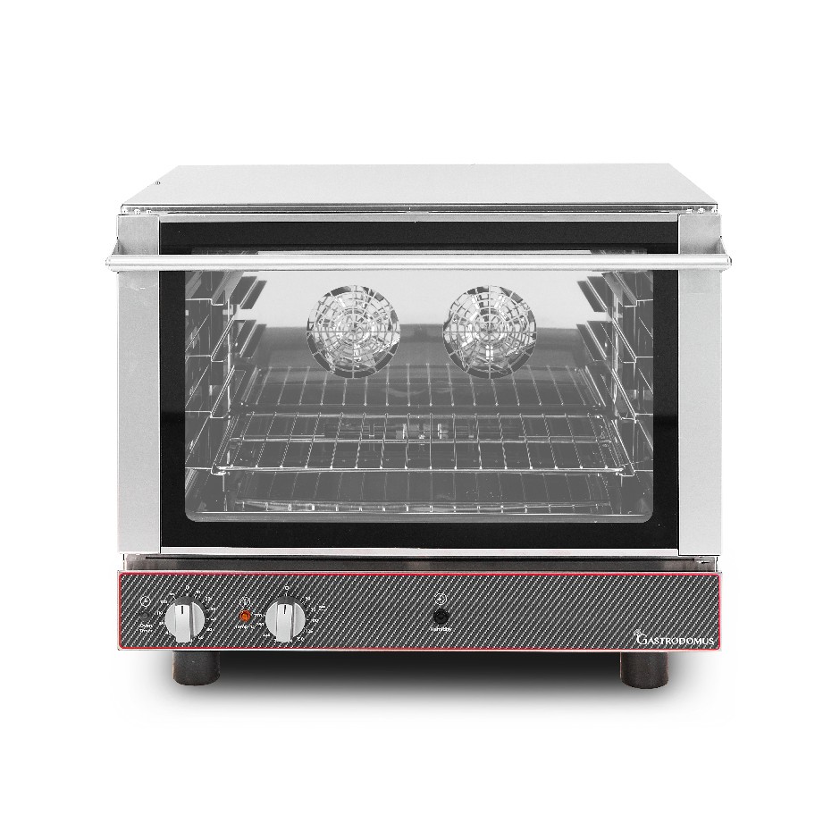 Forno elettrico, con umidificatore, comandi meccanici, porta a ribalta, monofase per 4 teglie 600x400 mm o GN1/1