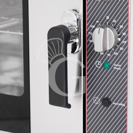 Forno elettrico a convezione per pasticceria, umidificatore, porta bandiera, comandi meccanici, trifase, 4 teglie 600x400 mm Forno elettrico a convezione per pasticceria, umidificatore, porta bandiera, comandi meccanici, trifase, 4 teglie 600x400 mm