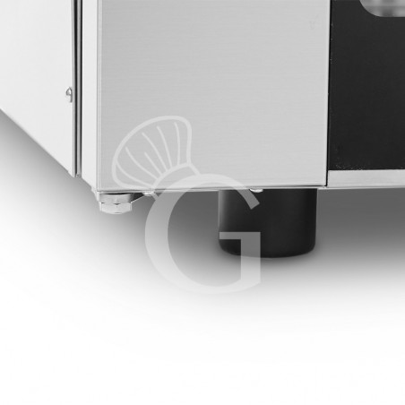 Forno elettrico a convezione per pasticceria, umidificatore, porta bandiera, comandi meccanici, trifase, 4 teglie 600x400 mm Forno elettrico a convezione per pasticceria, umidificatore, porta bandiera, comandi meccanici, trifase, 4 teglie 600x400 mm