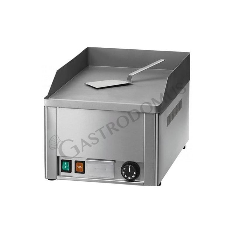 Fry Top elettrico da banco piastra liscia cromata singola 3000 W Monofase Fry Top elettrico da banco piastra liscia cromata singola 3000 W Monofase