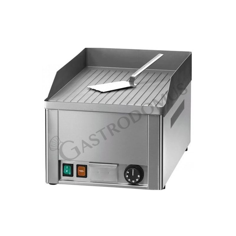 Fry Top elettrico da banco piastra rigata cromata singola 3000 W Monofase