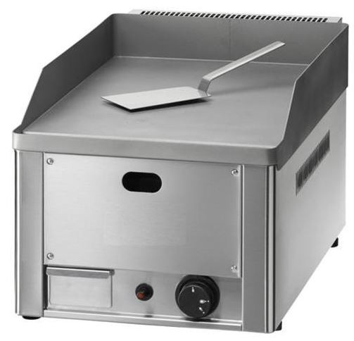 Fry top a gas da banco - piastra liscia cromata singola - potenza 4000 W - dimensioni L 335 mm x P 600 mm x H 300 mm
