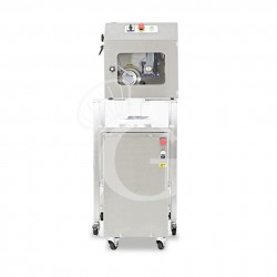 Arrotondatrice maxi in acciaio inox e porzionatrice combinate con supporto in acciaio inox