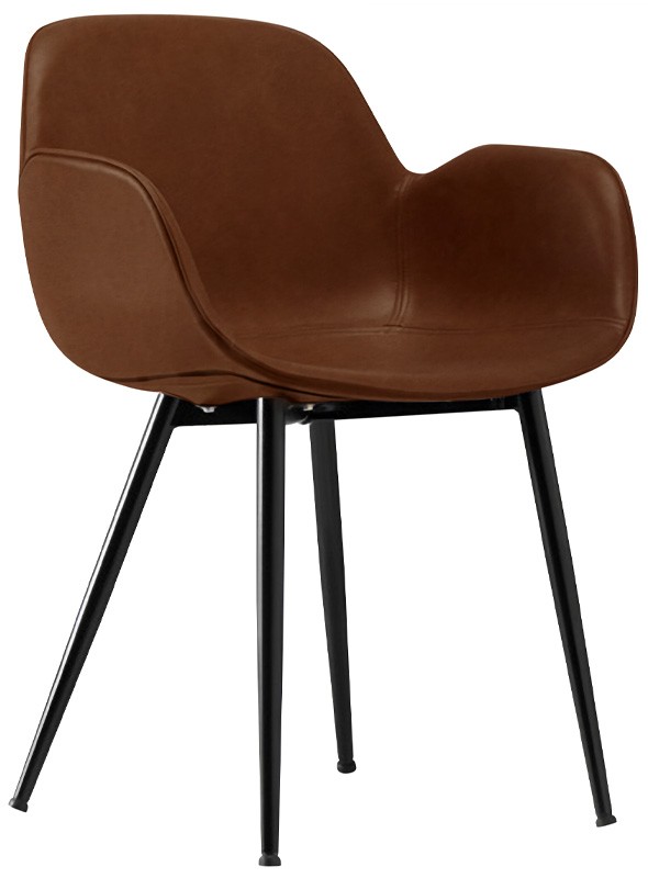 Poltroncina in metallo verniciato, scocca imbottita, rivestimento in ecopelle