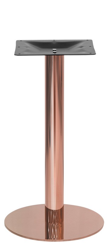 Base circolare in acciaio inox rame satinato, piedini regolabili - altezza 720 mm