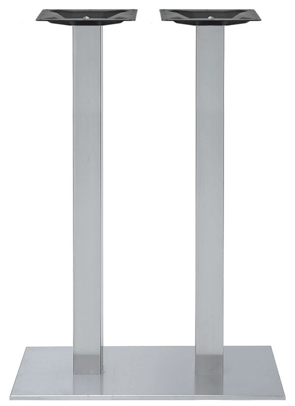 Base doppia in acciaio inox cromato piedini regolabili altezza 1080 mm