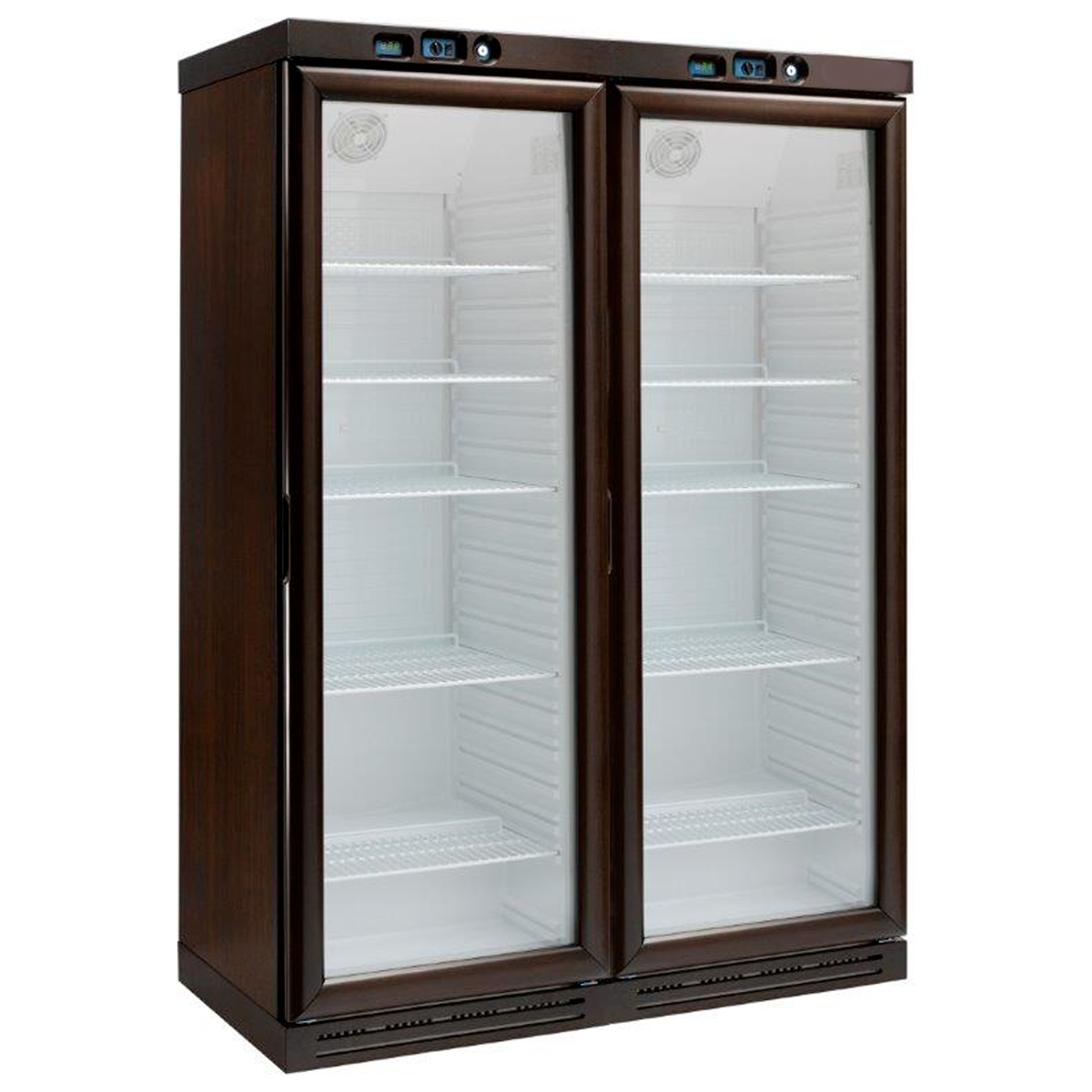 Cantina Vino Statica 6+2 ripiani 340 LT + 340 LT - 180 bottiglie +2°C/+8°C mogano / bianco