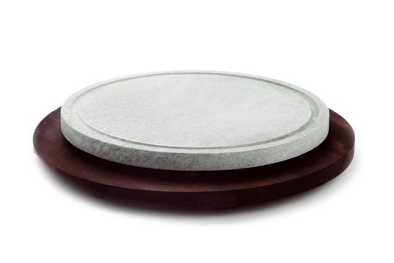 Pietra ollare rotonda base in faggio Ø 300 mm